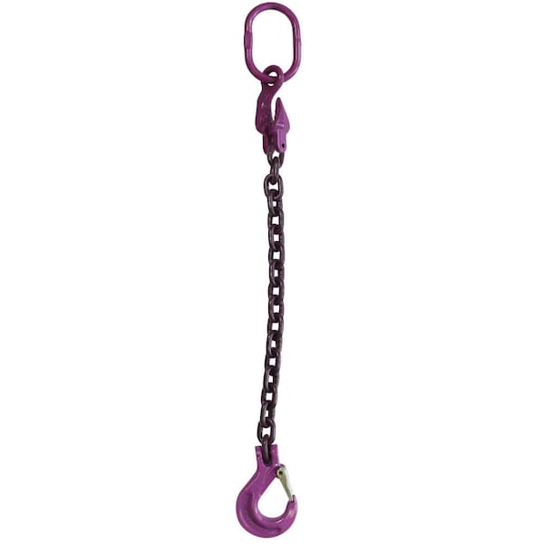 9/32" x 10', Adjustable SingleLeg Chain Sling w/ Sling Hook-Grade100